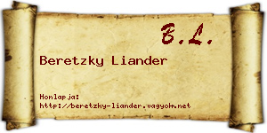Beretzky Liander névjegykártya
